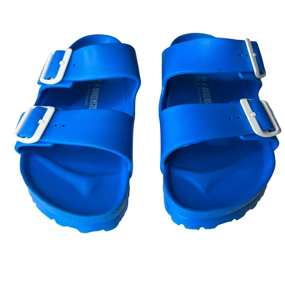 Birkenstock EVA Blue Rubber Arizona Slides Sandals Size EU 41 US L10 M8 Narrow